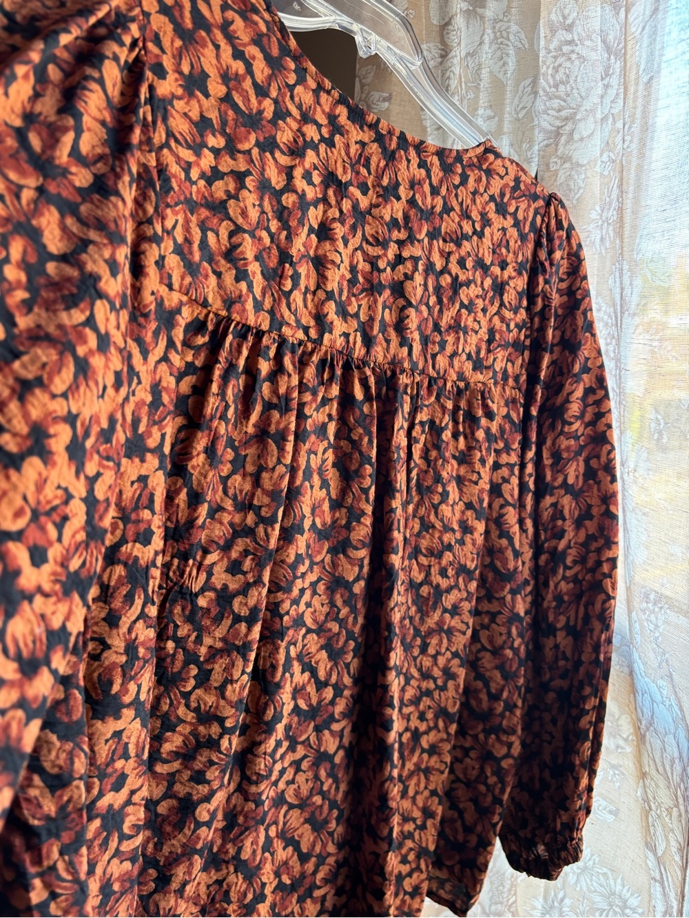 EUC A New Day Floral Tie Front Boho Peasant Blouse | Women’s Plus XXL - Picture 4 of 16
